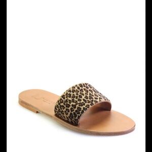 NWT K Jacques Arezzo Leopard Print Slides - Size 39